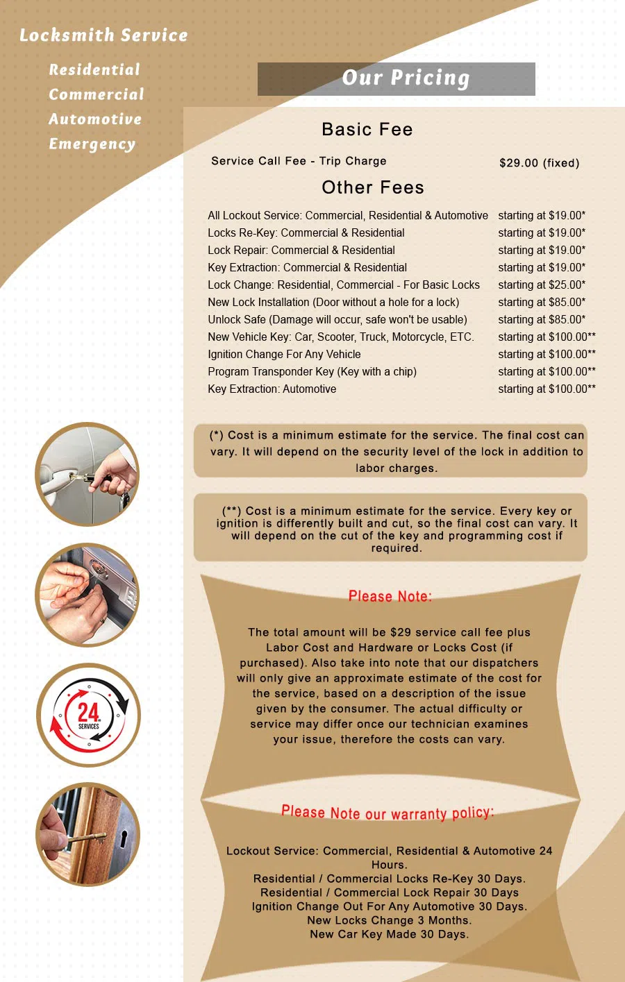 Erie Locksmith Store, Erie, CO 303-357-8338 - price-list